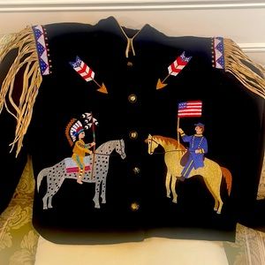 Double D wool jacket, old west representing